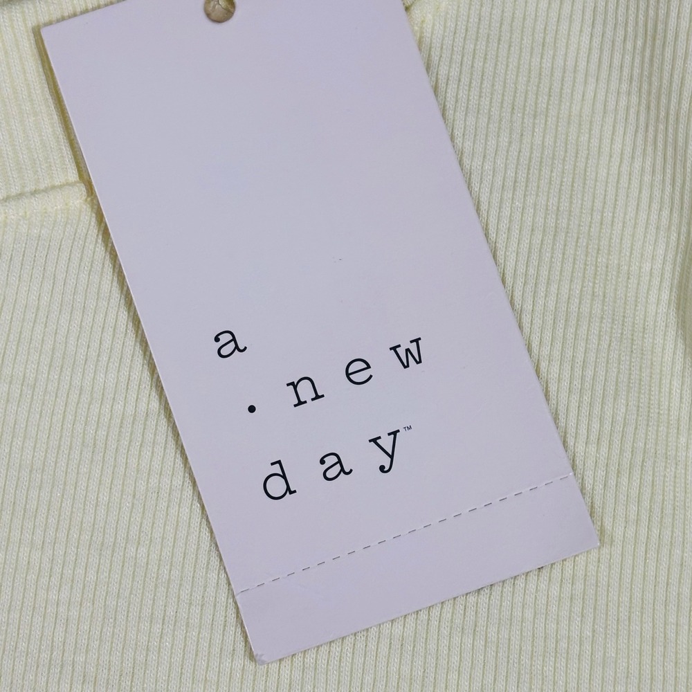 A New Day T-Shirt Womens XXL Yellow Ribbed Short Sleeve Crewneck New - Picture 5 of 13